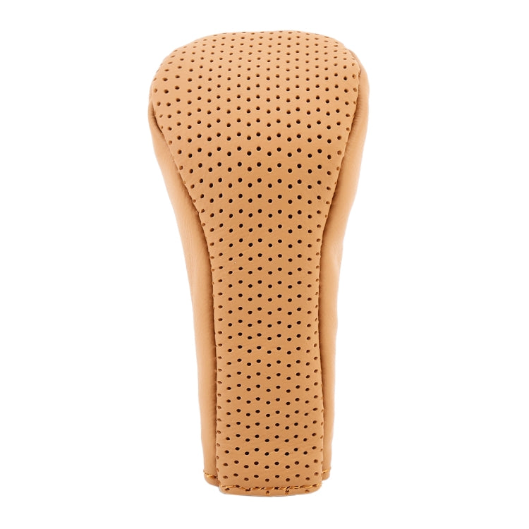 Universal Nonslip Breathable Genuine Leather Car Gear Shift Knob Cover