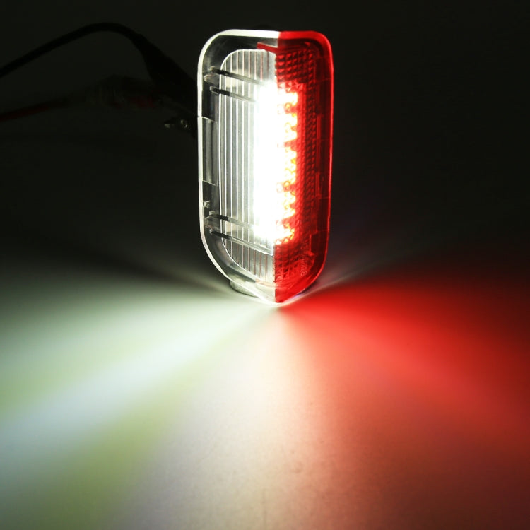 2 PCS LED Car DC 12V 1.6W Door Lights Lamps 18LEDs SMD-3528 Lamps for Volkswagen Golf 5 / 6, White Light + Red Light, For Volkswagen Golf