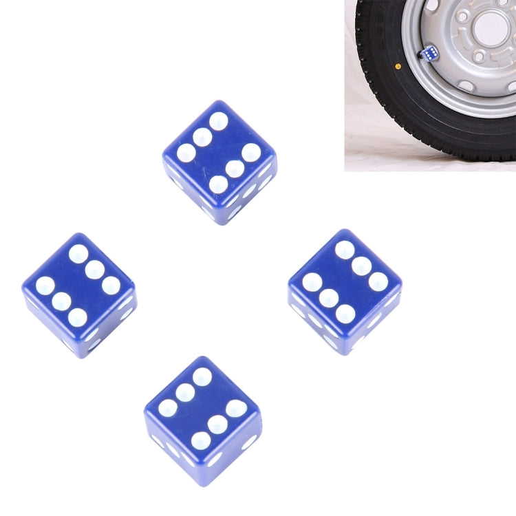 4 PCS Plastic Plated Dice Shape Universal Tire Valve Stem Cap, Dice Shape 6, Dice Shape  6