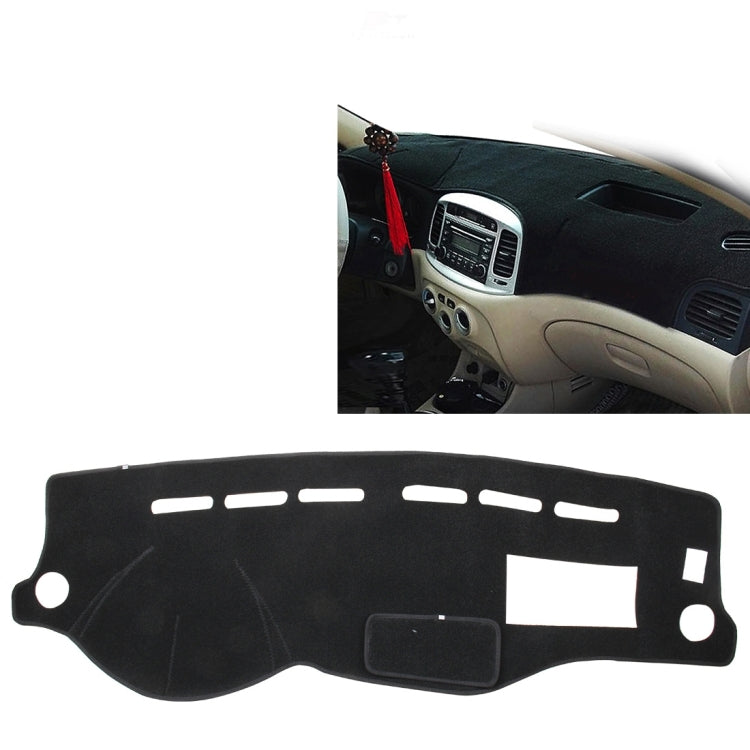 Left-hand Drive Dark Mat Car Dashboard Cover Car Light Pad Instrument Panel Sunscreen for Modern Accent (Please note the model and year), For Modern Accent