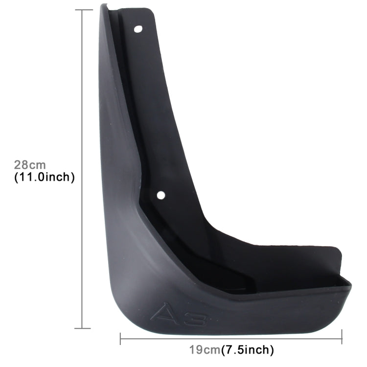 4 PCS Car Auto Semi-Rigid PVC Splash Flaps Mudguards Fender Guard for Audi A3 Sedan 2017-2020, For A3 Sedan