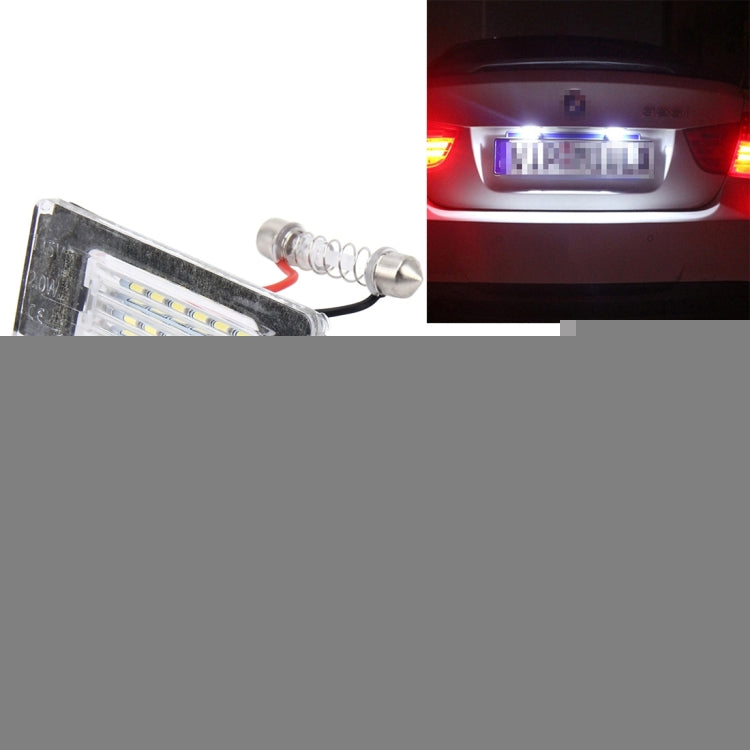 2 PCS License Plate Light with 18  SMD-3528 Lamps for BMW MINI R56,2W 120LM,6000K, DC12V (White Light), For BMW MINI R56