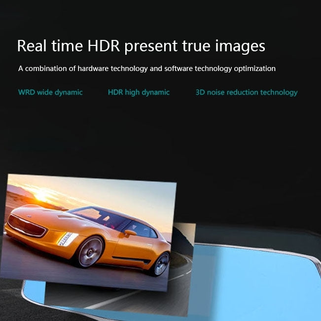 5 inch IPS Touch Screen Rear View Mirror Car Recorder with Dual Channel 720P Car Black Box, Separate Camera, Support 32GB TF Card, Night Vision, 150 Degree Wide Angle Viewing, 5 inch