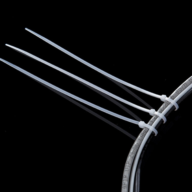 250 PCS 8mm*300mm Nylon Cable Ties, 8mm*300mm Black, 8mm*300mm White