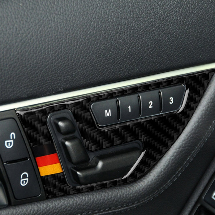 2 PCS German Flag Car Carbon Fiber Left Drive Seat Adjustment Panel Decorative Sticker for Mercedes-Benz W204 2007-2013, Left Drive Seat Adjustment (A) (German Flag)