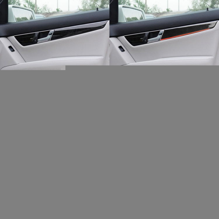 4 PCS Car Carbon Fiber Red Inner Door Panel Decorative Sticker for Mercedes-Benz W204 2007-2013, Red Inner Door Panel