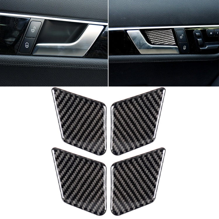 4 PCS Car Solid Color Carbon Fiber Door Inner Handle Wrist Panel Decorative Sticker for Mercedes-Benz C Class 2007-2013 / E Class 2009-2016, Door Inner Handle Wrist (German Flag)