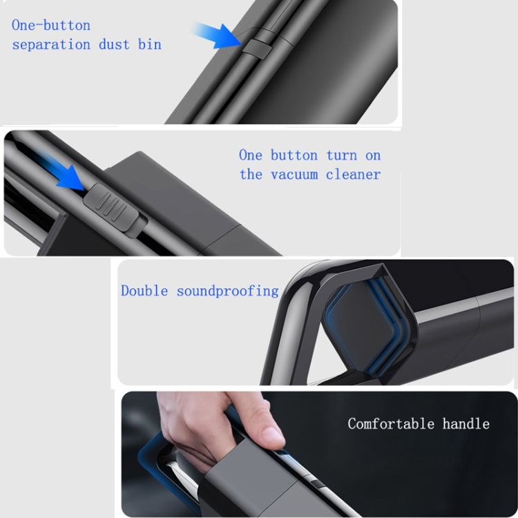 Car Portable Wireless 120W Handheld Powerful Vacuum Cleaner, Wireless (White), Wireless (Black)