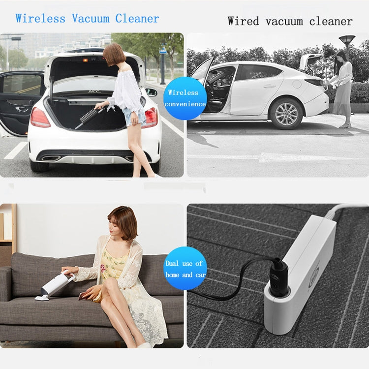 Car Portable Wireless 120W Handheld Powerful Vacuum Cleaner, Wireless (White), Wireless (Black)
