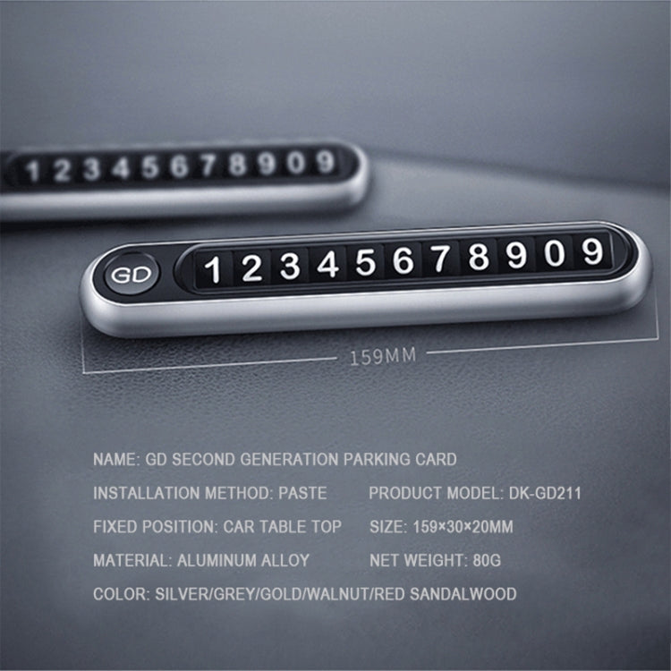 Hidden Number Metal Car Temporary Parking Number Plate Parking Card, Parking Card(Silver), Parking Card (Grey)