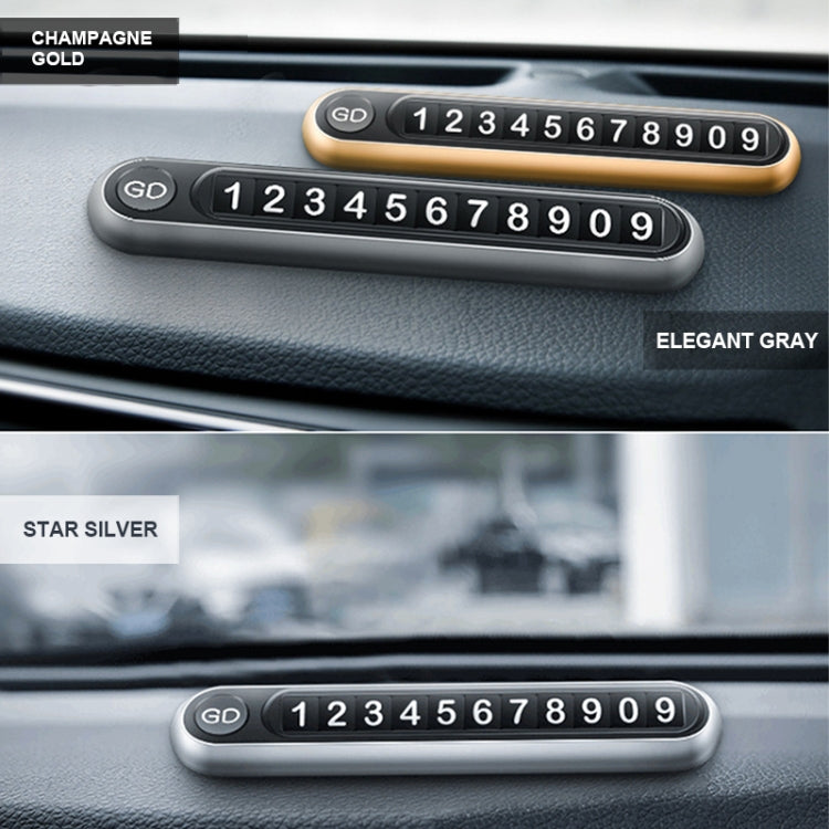 Hidden Number Metal Car Temporary Parking Number Plate Parking Card, Parking Card(Silver), Parking Card (Grey)