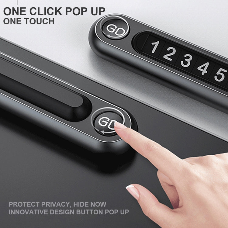 Hidden Number Metal Car Temporary Parking Number Plate Parking Card, Parking Card(Silver), Parking Card (Grey)