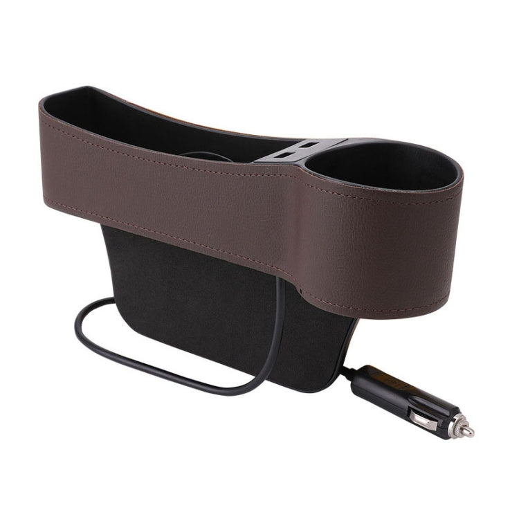 Car Multi-functional Co-pilot Seat Console PU Leather Box Cigarette Lighter Charging Pocket Cup Holder Seat Gap Side Storage Box, Co-pilot Seat