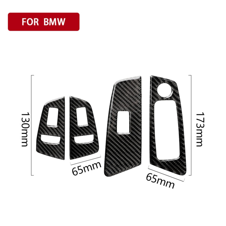 Car Carbon Fiber Door Window Lift Panel Decorative Sticker for BMW 5 Series G38 528Li / 530Li / 540Li 2018, Left Drive, Door Window Lift, B
