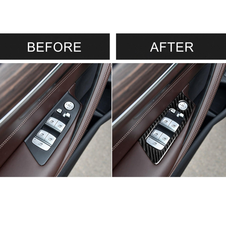 Car Carbon Fiber Door Window Lift Panel Decorative Sticker for BMW 5 Series G38 528Li / 530Li / 540Li 2018, Left Drive, Door Window Lift, B