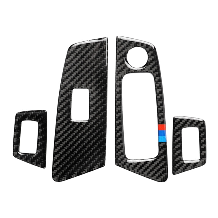 Car Tricolor Carbon Fiber Door Window Lift Panel Decorative Sticker for , Left DriveMW 5 Series G38 528Li / 530Li / 540Li 2018, Door Window Lift(Tricolor)
