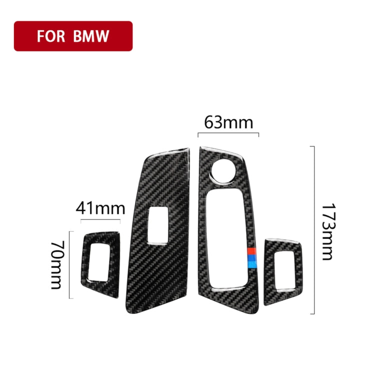 Car Tricolor Carbon Fiber Door Window Lift Panel Decorative Sticker for , Left DriveMW 5 Series G38 528Li / 530Li / 540Li 2018, Door Window Lift(Tricolor)