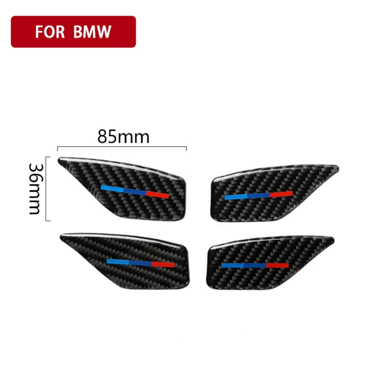 4 PCS Car Tricolor Carbon Fiber Door Inner Handle Wrist Panel Decorative Sticker for BMW 5 Series G38 528Li / 530Li / 540Li 2018, Door Inner Handle Wrist