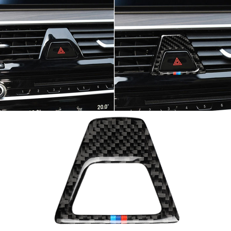 Car Tricolor Carbon Fiber Warning Light Decorative Sticker for BMW 5 Series G38 528Li / 530Li / 540Li 2018, Warning Light