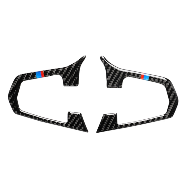 Car Tricolor Carbon Fiber Steering Wheel Button Configuration A Decorative Sticker for BMW 5 Series G30/G38 X3 G01/G08, Steering Wheel(Tricolor A)