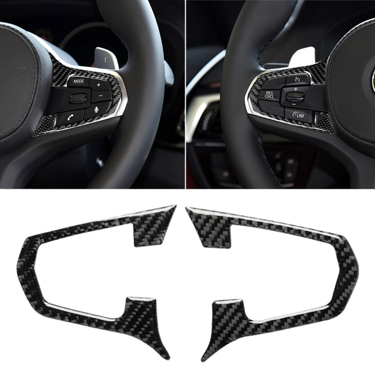 Car Carbon Fiber Steering Wheel Button Configuration A Decorative Sticker for BMW 5 Series G30/G38 X3 G01/G08, Steering Wheel, A