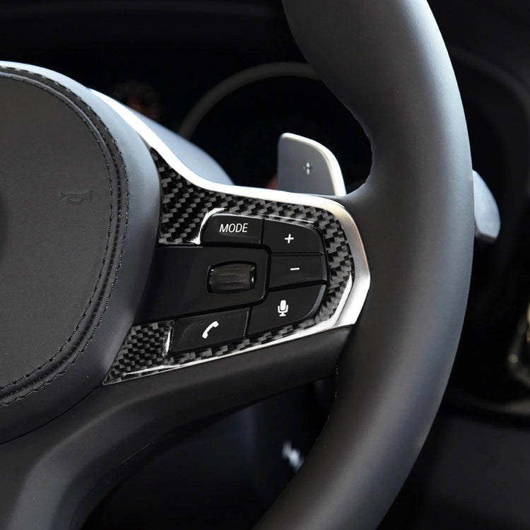 Car Carbon Fiber Steering Wheel Button Configuration A Decorative Sticker for BMW 5 Series G30/G38 X3 G01/G08, Steering Wheel, A