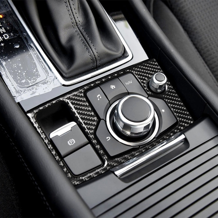 Car Carbon Fiber Left Drive Multimedia Frame B Decorative Sticker for Mazda Axela 2017-2018, Left Drive Multimedia Frame B