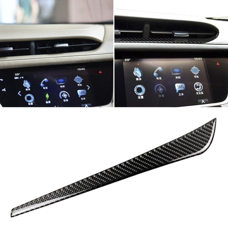Car Carbon Fiber Middle Air Outlet Decorative Sticker for Cadillac XT5 2016-2017, Left Drive, Middle Air Outlet