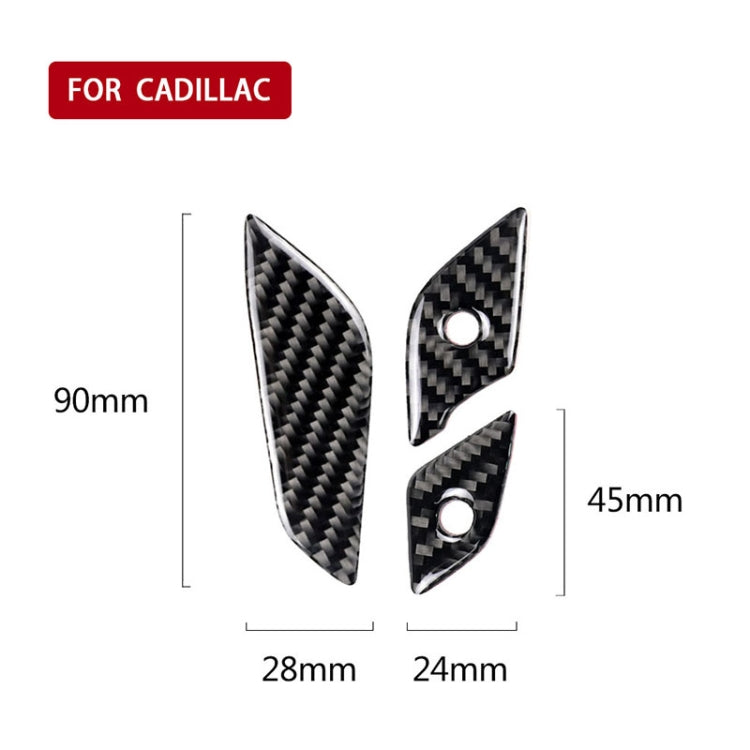 Car Carbon Fiber Steering Wheel Button Decorative Sticker for Cadillac XT5 2016-2017, Steering Wheel Button