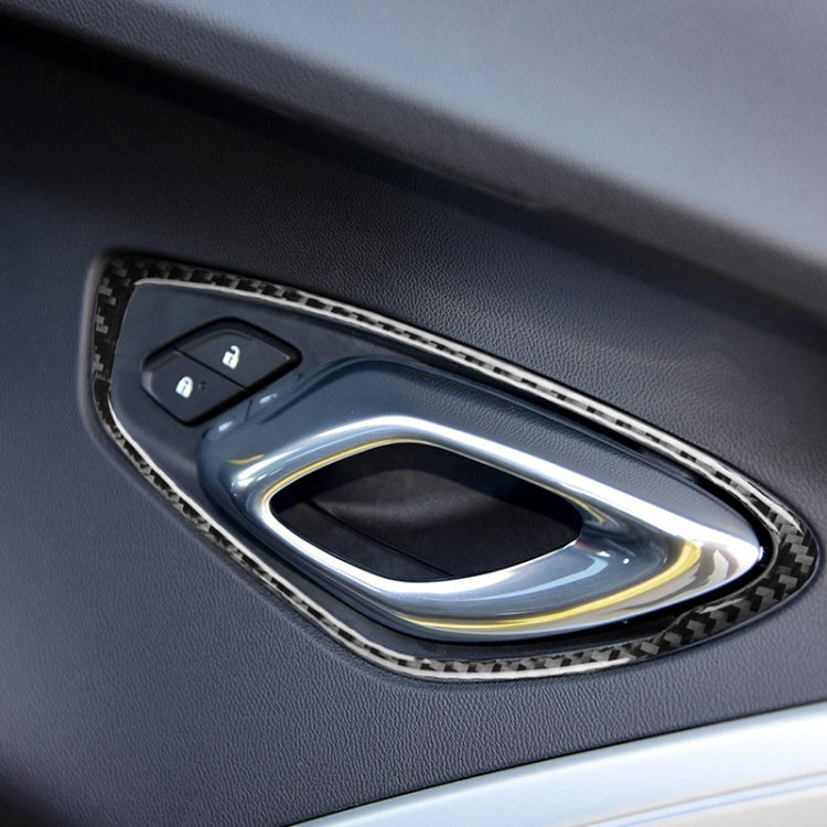2 PCS Car Carbon Fiber Door Inner Handle Panel Decorative Sticker for Chevrolet Camaro 2017-2019, Door Inner Handle Panel