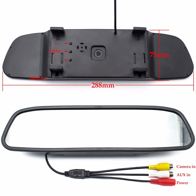 PZ604 170 Degree Car 4.3 inch Rearview Mirror Monitor with Round Camera, PZ604 with Round Camera