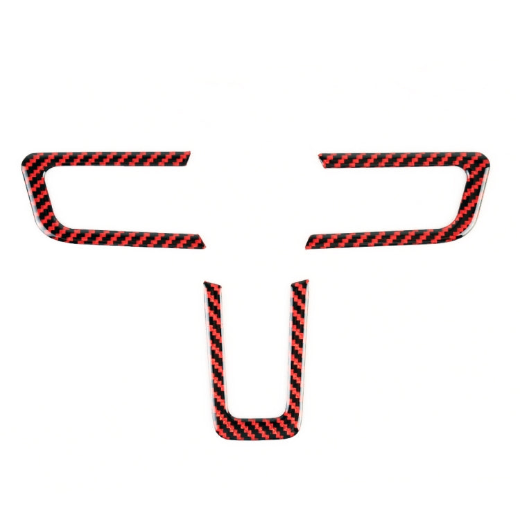 3 in 1 Car Carbon Fiber Steering Wheel Button Decorative Sticker for Ford Mustang 2015-2020, Steering Wheel Button