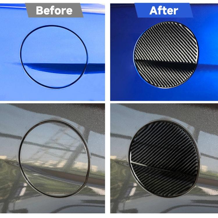 2 in 1 Car Carbon Fiber Fuel Tank Cover Decorative Sticker for Ford Mustang 2015-2020, Fuel Tank Cover
