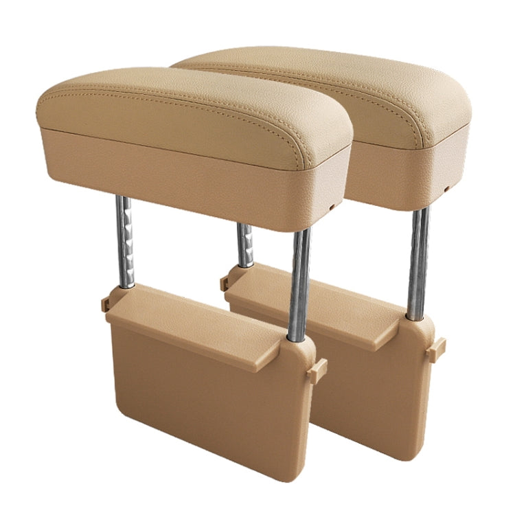 2 PCS Universal Car PU Leather Wrapped Armrest Box Cushion Car Armrest Box Mat with Storage Box, 2pcs(Beige), 2pcs(Brown), 2pcs(Black), 2pcs (Black Red), 2pcs(Black White)