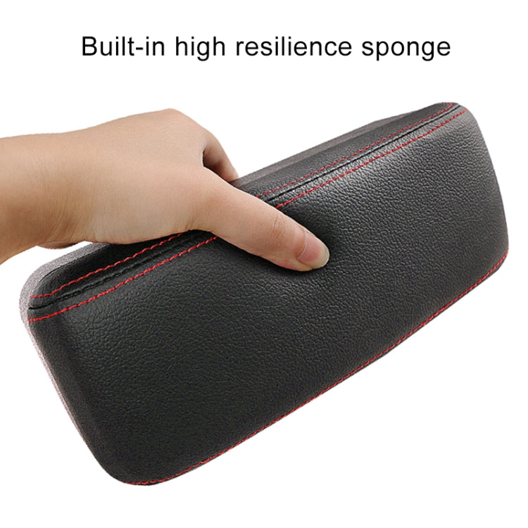 2 PCS Universal Car PU Leather Wrapped Armrest Box Cushion Car Armrest Box Mat with Storage Box, 2pcs(Beige), 2pcs(Brown), 2pcs(Black), 2pcs (Black Red), 2pcs(Black White)
