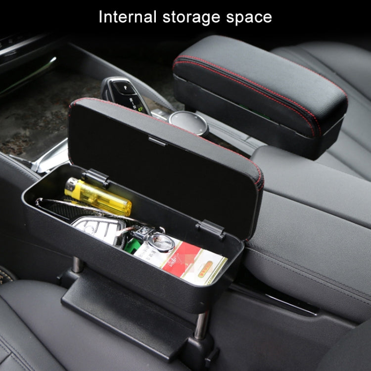 2 PCS Universal Car Wireless Qi Standard Charger PU Leather Wrapped Armrest Box Cushion Car Armrest Box Mat with Storage Box, 2pcs(Black White), 2pcs(Grey), 2pcs(Beige), 2pcs(Brown), 2pcs(Black Red)