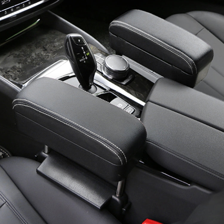 2 PCS Universal Car Wireless Qi Standard Charger PU Leather Wrapped Armrest Box Cushion Car Armrest Box Mat with Storage Box, 2pcs(Black White), 2pcs(Grey), 2pcs(Beige), 2pcs(Brown), 2pcs(Black Red)