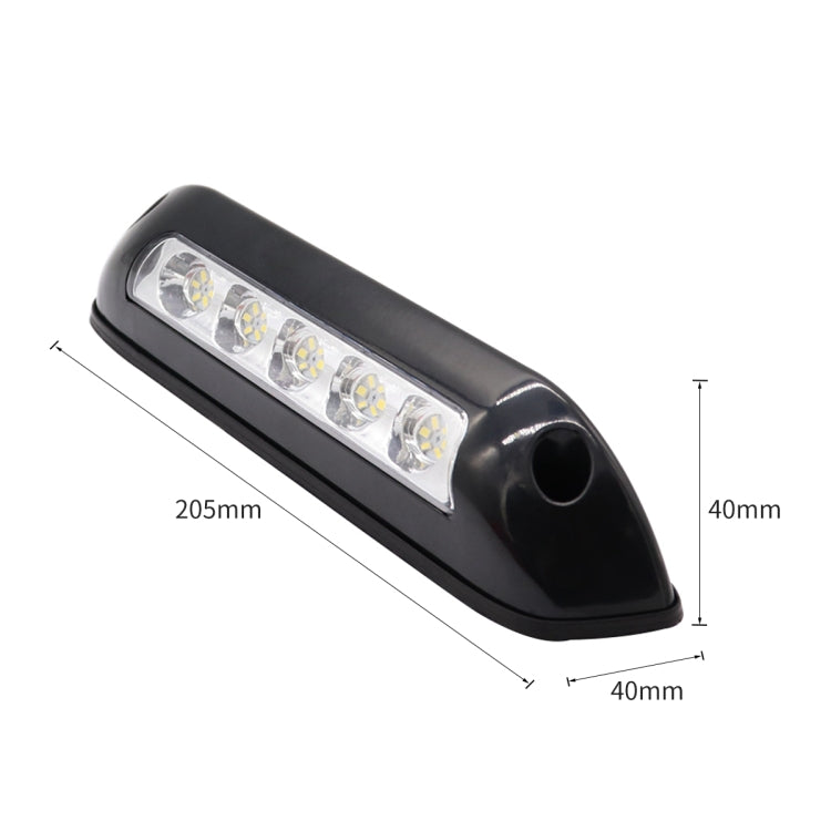 DC 12V 2.6W 6000K IP67 Marine RV Waterproof LED Stair Deck Dome Light Ceiling  Lamp, Black Shell and Rubber Base, Black Shell and Rubber Base