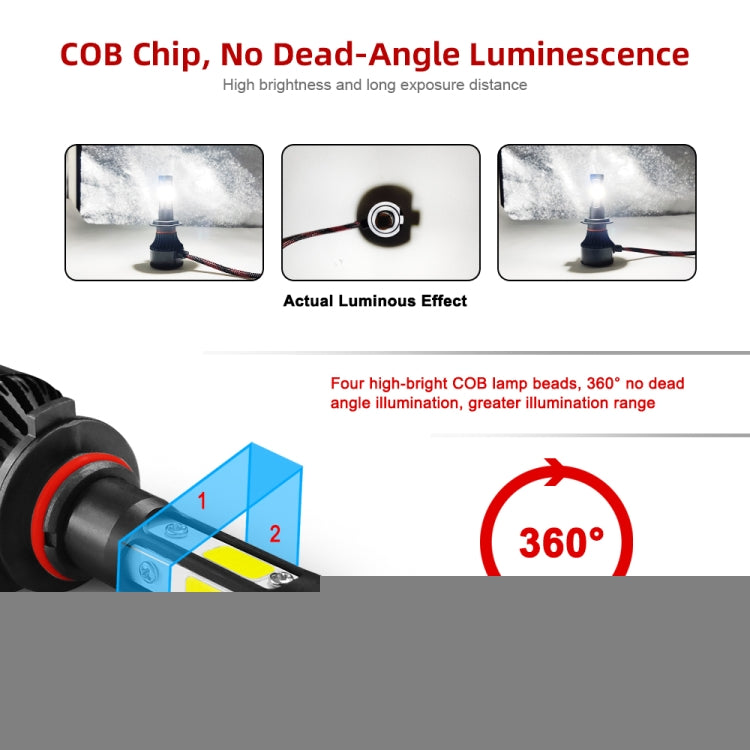 2 PCS S2 H13 / 9008 DC9-36V / 25W / 6000K / 2500LM IP68 Car LED Headlight Lamps, H13 / 9008