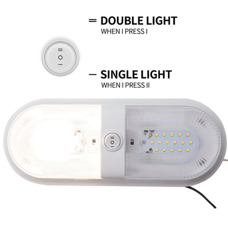 D4347 10-24V 6-7W 4000-4500K 560LM RV Yacht 48 PCS LED Lamps Dome Light Ceiling Lamp, with Independent Switch Control, D4347