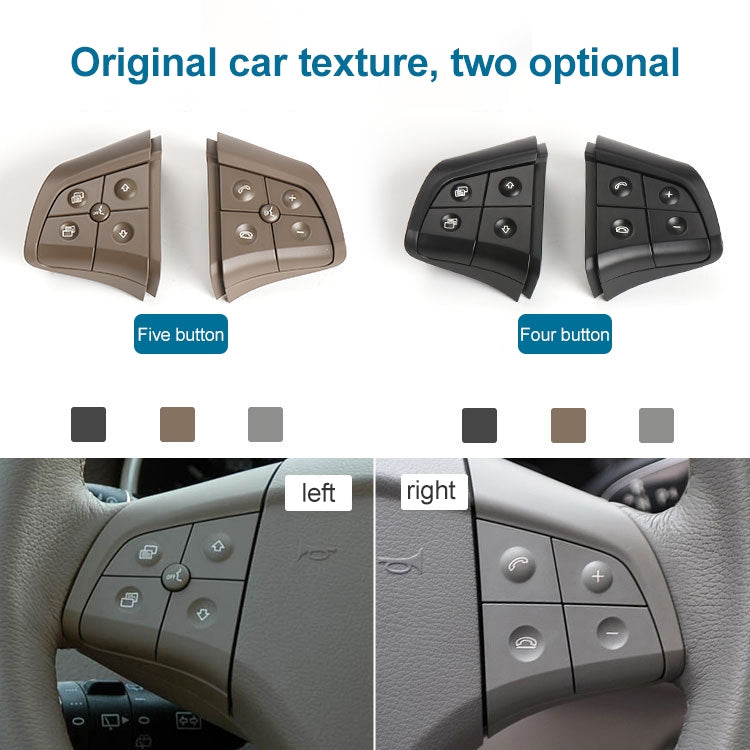 Car Right Side 4-button Steering Wheel Switch Buttons Panel 1648200110 for Mercedes-Benz W164, Left Driving, Right Side 4-button (Coffee), Right Side 4-button (Grey), Right Side 4-button (Black)
