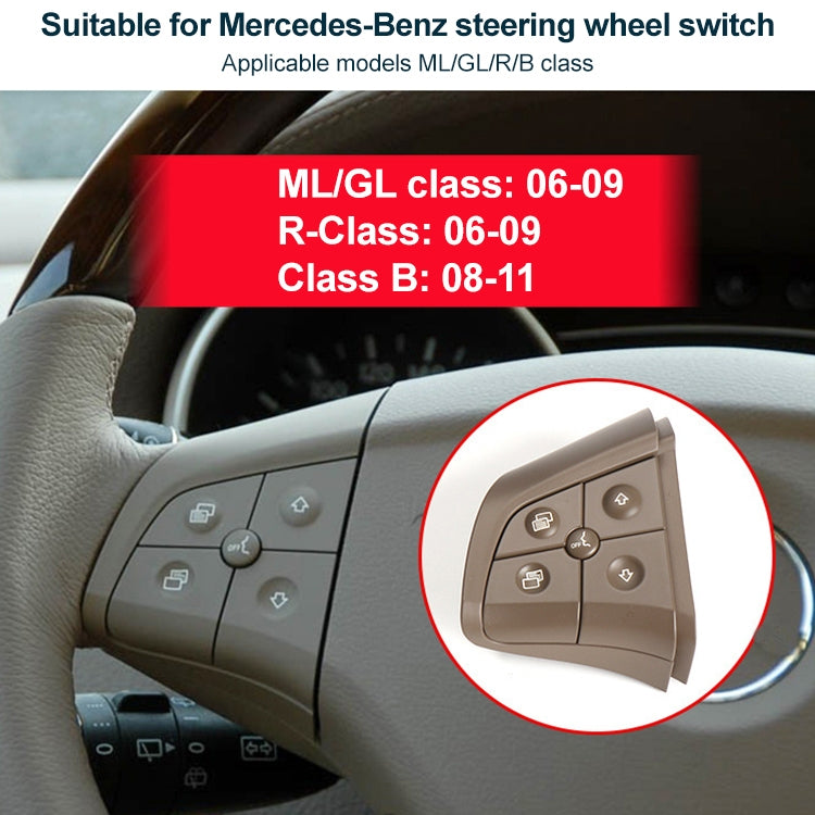 Car Right Side 4-button Steering Wheel Switch Buttons Panel 1648200110 for Mercedes-Benz W164, Left Driving, Right Side 4-button (Coffee), Right Side 4-button (Grey), Right Side 4-button (Black)