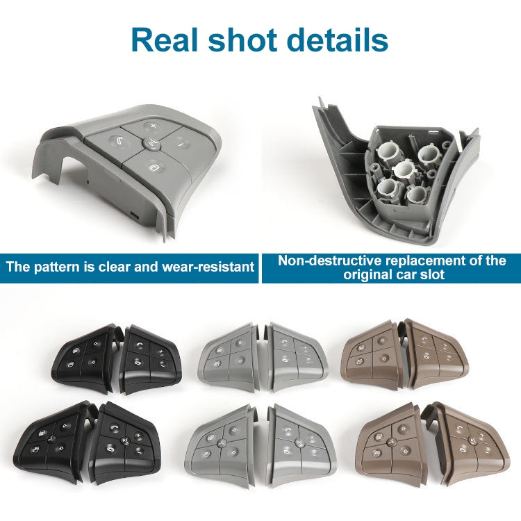 Car Right Side 5-button Steering Wheel Switch Buttons Panel 1648200110 for Mercedes-Benz W164, Left Driving, Right Side 5-button (Grey), Right Side 5-button (Black), Right Side 5-button (Coffee)