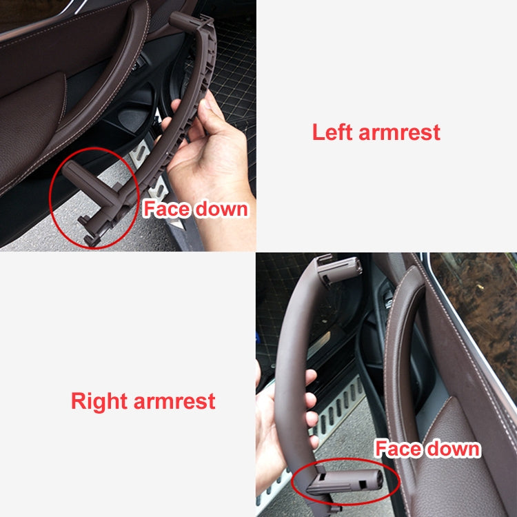 Car Left Side Inside Doors Handle Pull Trim Cover for BMW X5 / X6, Left Driving, Left Side (Black), Left Side (Dark Coffee), Left Side (Orange), Left Side (Grey White), Left Side (Beige)