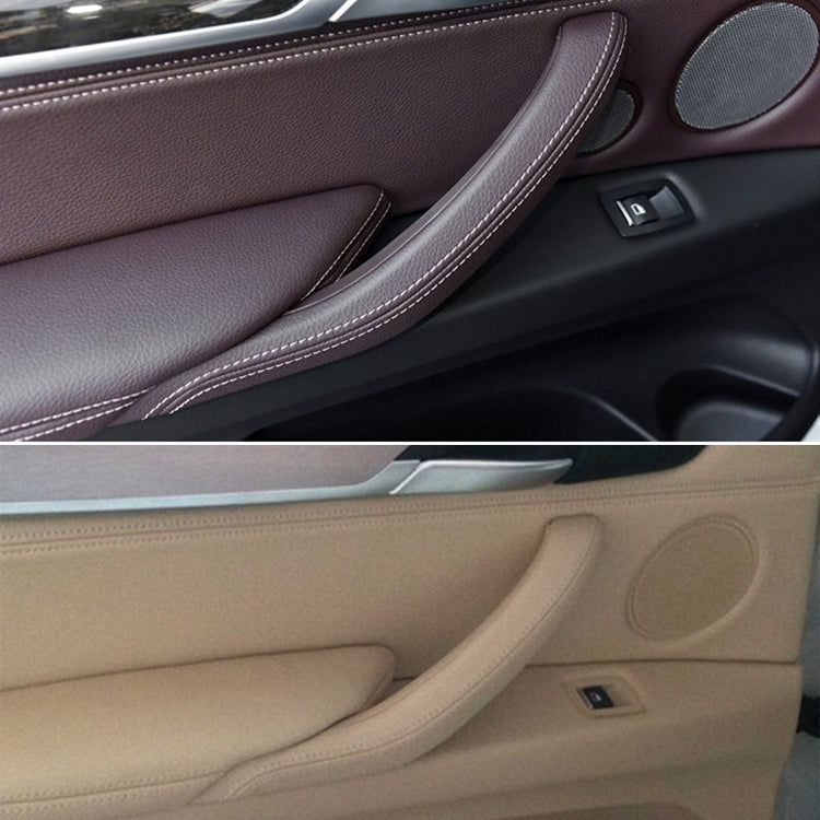 Car Left Side Inside Doors Handle Pull Trim Cover for BMW X5 / X6, Left Driving, Left Side (Black), Left Side (Dark Coffee), Left Side (Orange), Left Side (Grey White), Left Side (Beige)