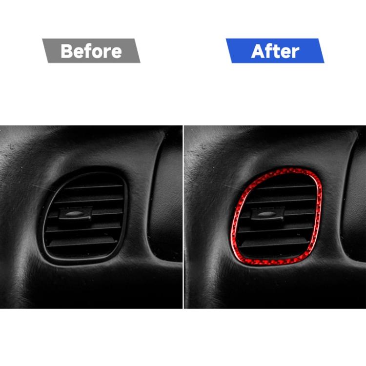 2 in 1 Carbon Fiber Car Front Passenger Seat Air Outlet Ring Sticker for Chevrolet Corvette C5 1998-2004, Left Drive, 2 in 1 Passenger Seat Air Outlet Sticker