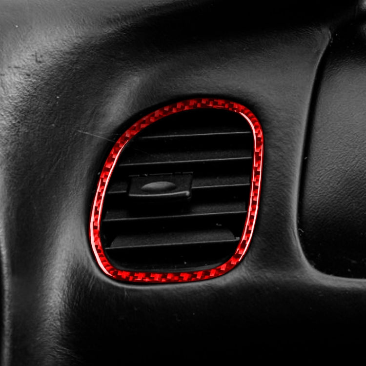 2 in 1 Carbon Fiber Car Front Passenger Seat Air Outlet Ring Sticker for Chevrolet Corvette C5 1998-2004, Left Drive, 2 in 1 Passenger Seat Air Outlet Sticker