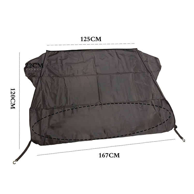 Car Folding Sunshade Front Gear Oxford Cloth Brace Snow Cover, Size: 167cm x 120cm, Size: 167cm x 120cm