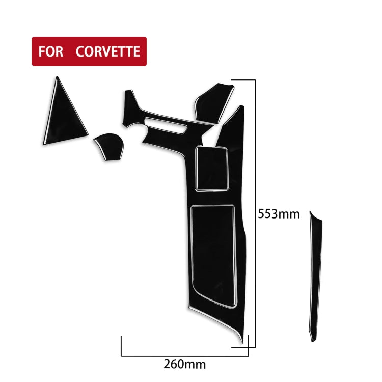 For Chevrolet Corvette C7 2014-2019 5 in 1 Car Water Cup Panel Decorative Sticker, Left Drive, Water Cup Panel