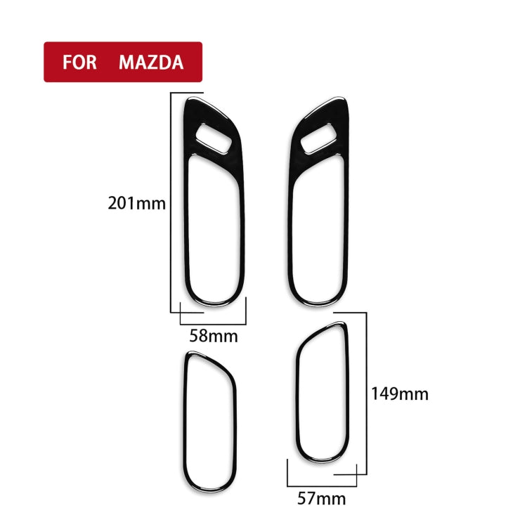 For Mazda 3 Axela 2010-2013 4 in 1 Car Door Handle Decorative Sticker, Left and Right Drive Universal, Door Handle